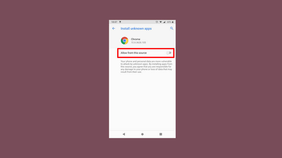 نصب برنامه ها از منابع ناشناس