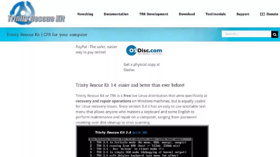 بازیابی پسورد : Trinity Rescue Kit