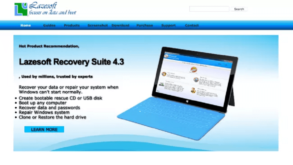 بازیابی پسورد : Lazesoft Recover My Password Home