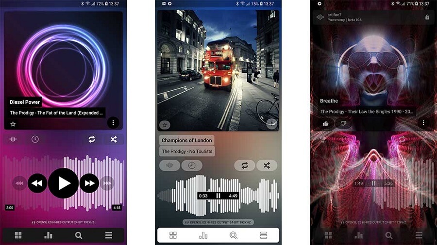 10تا از بهترین برنامه موزیک پلیر اندروید : Poweramp Music Player
