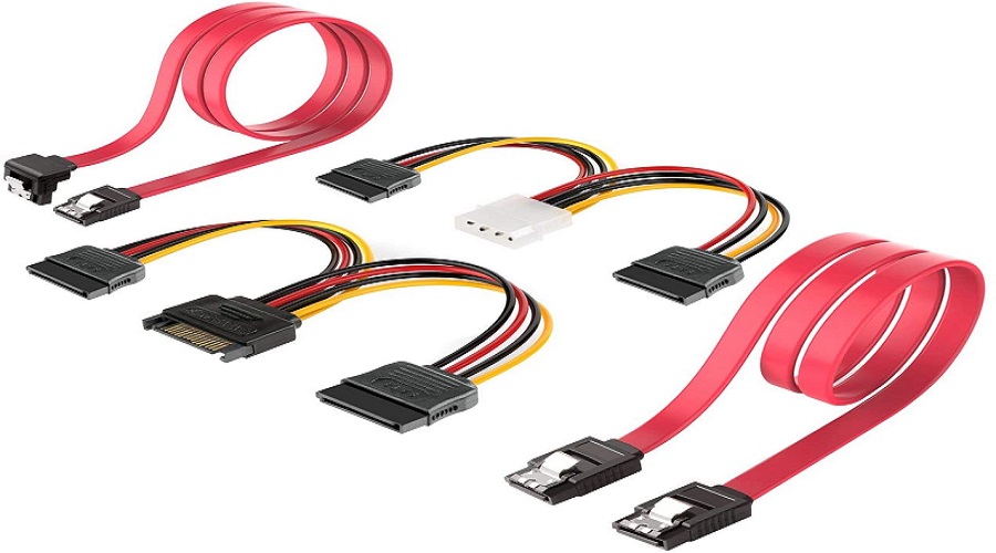 کابل های داده ای از نوع SATA اکثرا دارای ظاهری صاف و پیچ خورده هستند